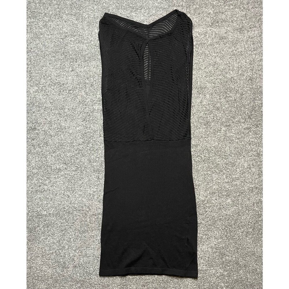 Bebe Womens Bodycon Dress Black Lined Full Length Keyhole Neck Sleeveless Knit S